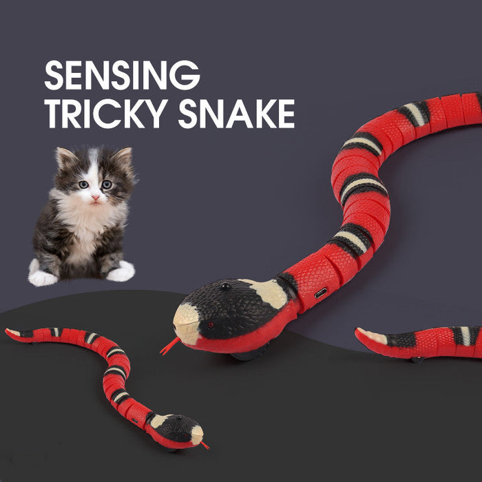 Serpent-jouet automatique à capteur pour animaux