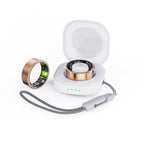 Intelligenter Fitnessring mit Ladeetui, Gold