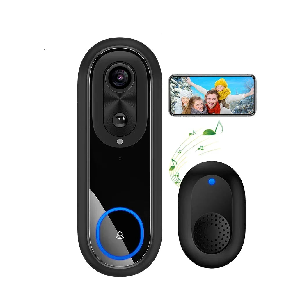 Sonnette connectée avec caméra Wi-Fi 1080p