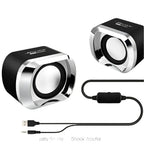 Black computer speakers with bass subwoofer