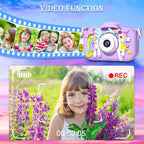Mini-appareil photo pour enfants licorne, Full HD 1080p et écran de 2 pouces