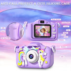 Mini-appareil photo pour enfants licorne, Full HD 1080p et écran de 2 pouces