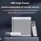 Portable Dual Microphone Karaoke Speaker System (White)-2