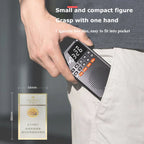 Black dual-antenna mini FM radio