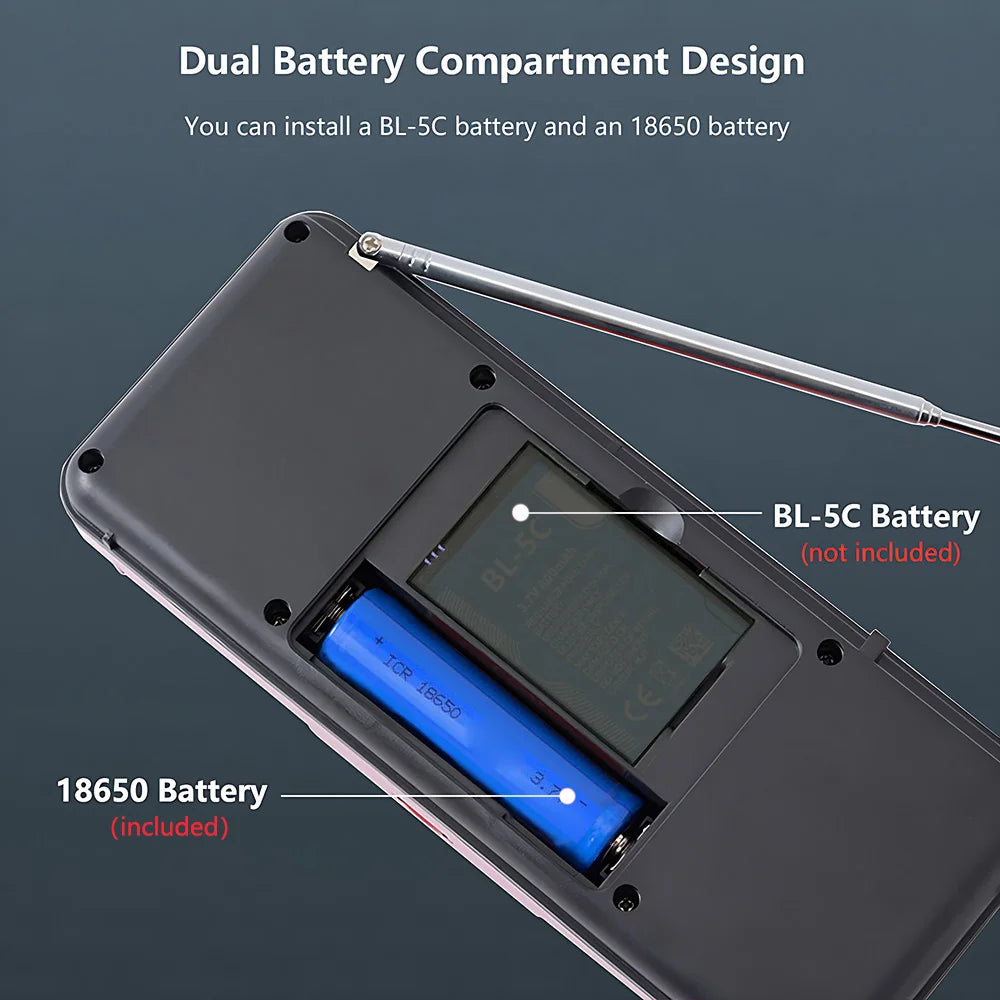 Black portable Bluetooth speaker with FM radio