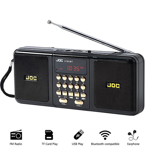 Tragbarer Bluetooth-Lautsprecher mit UKW-Radio, schwarz