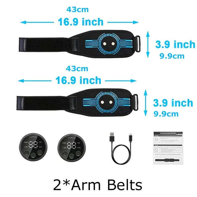 Blue smart EMS muscle stimulator for arms