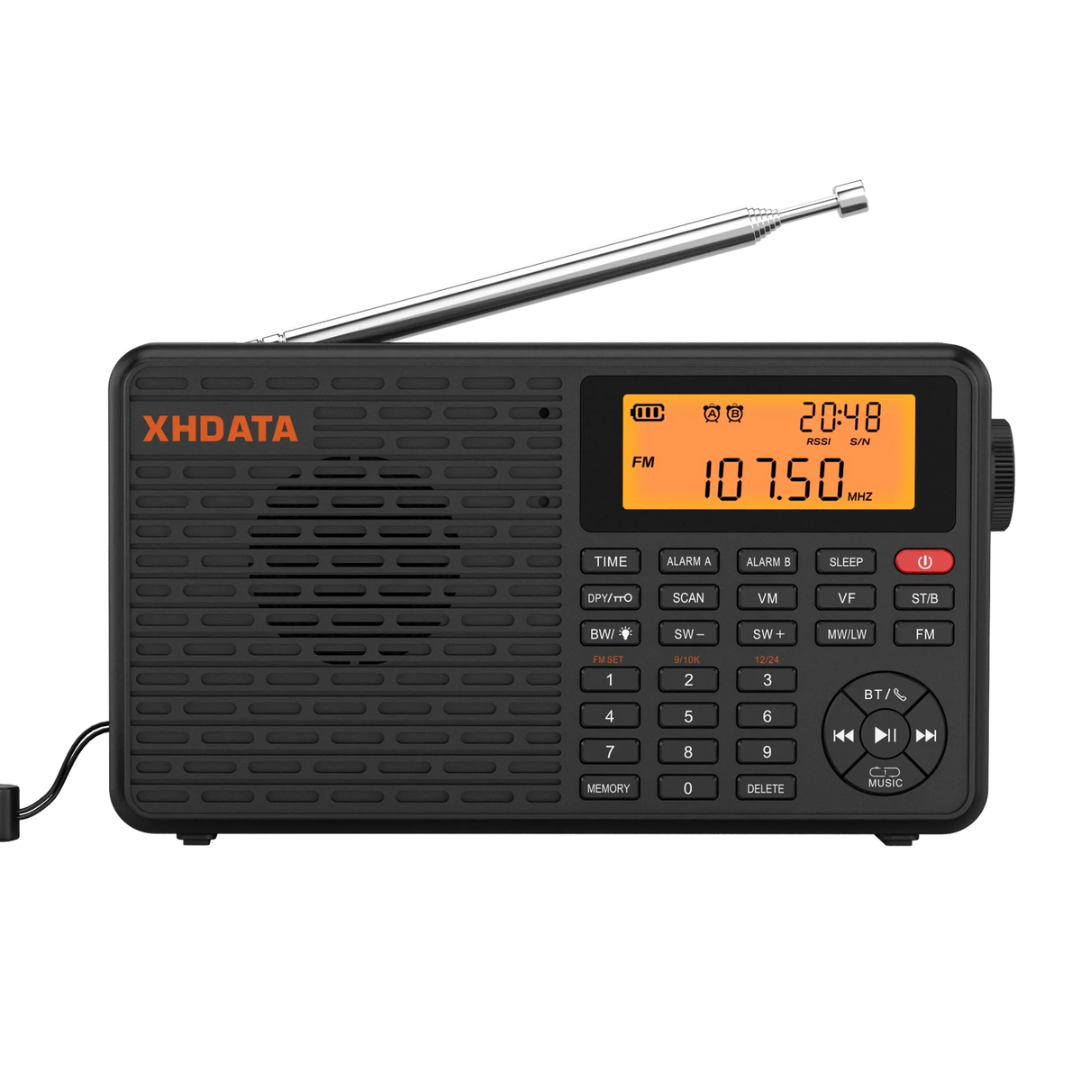 Radio numérique stéréo portable, noire