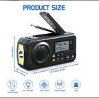 Radio d’urgence DAB+ solaire à manivelle, noire
