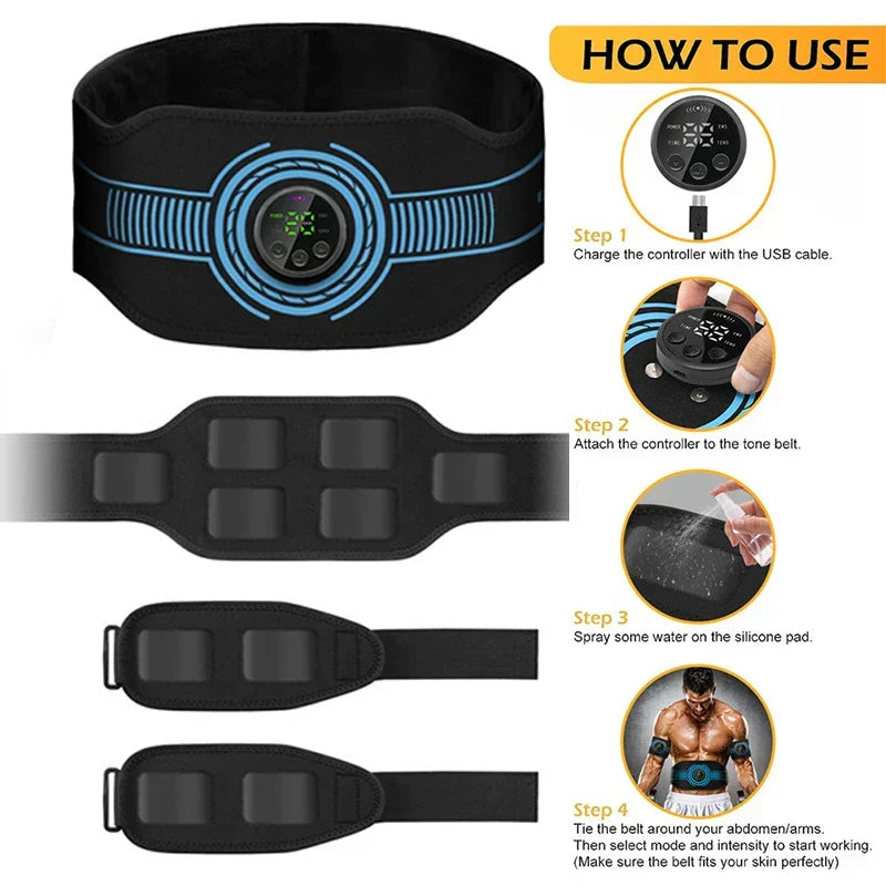 Blue smart EMS muscle stimulator for arms