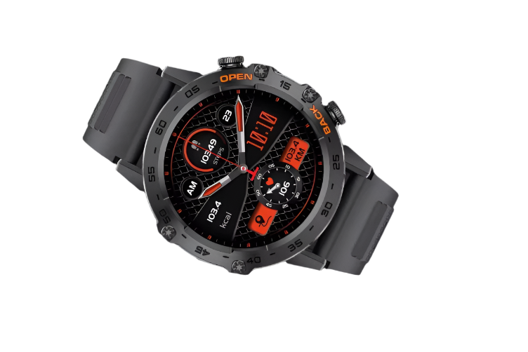 Bluetooth-Smartwatch für Herren, schwarz
