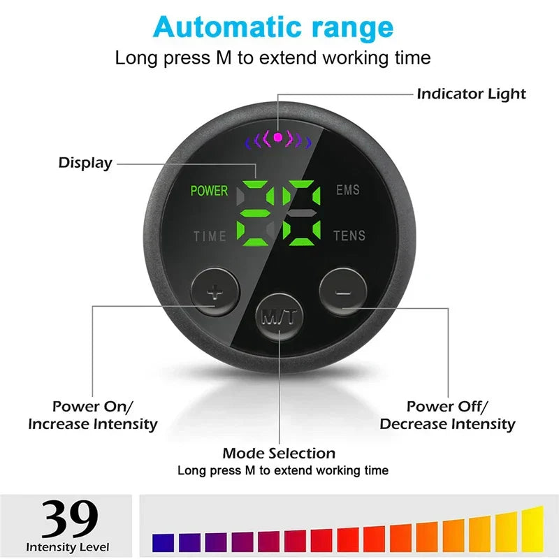 Blue smart EMS muscle stimulator for arms