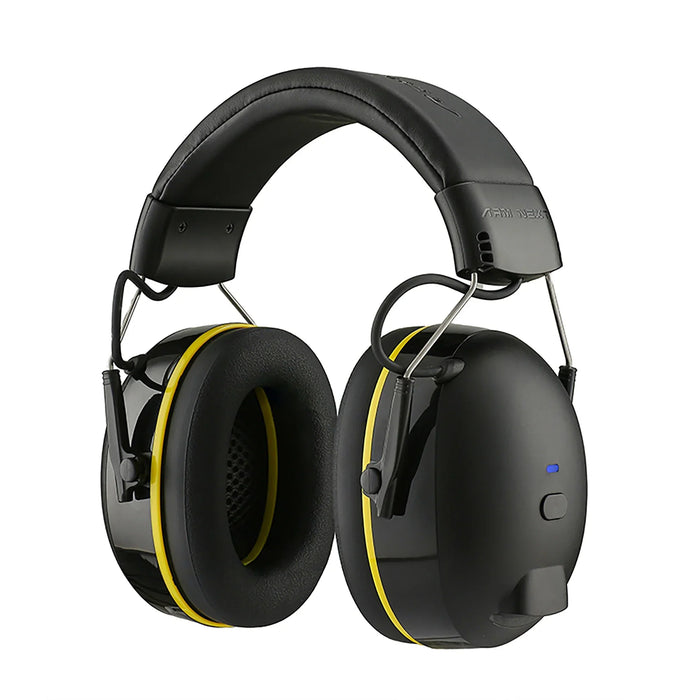 Yellow rechargeable noise-reducing earmuffs