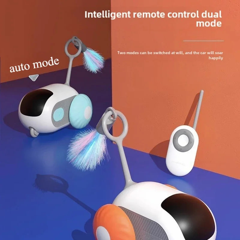 Voiture-jouet intelligente pour chats avec télécommande