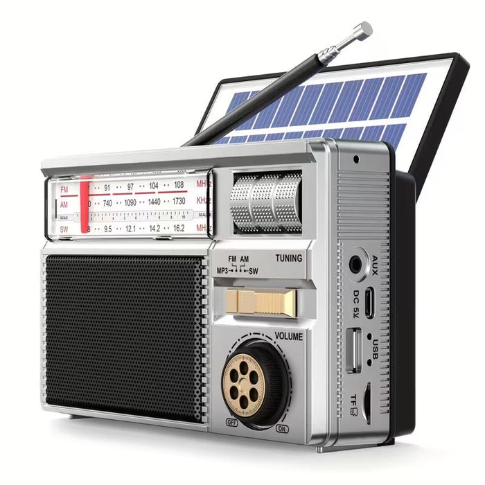 Multifunctional FM/AM/Bluetooth/solar portable radio