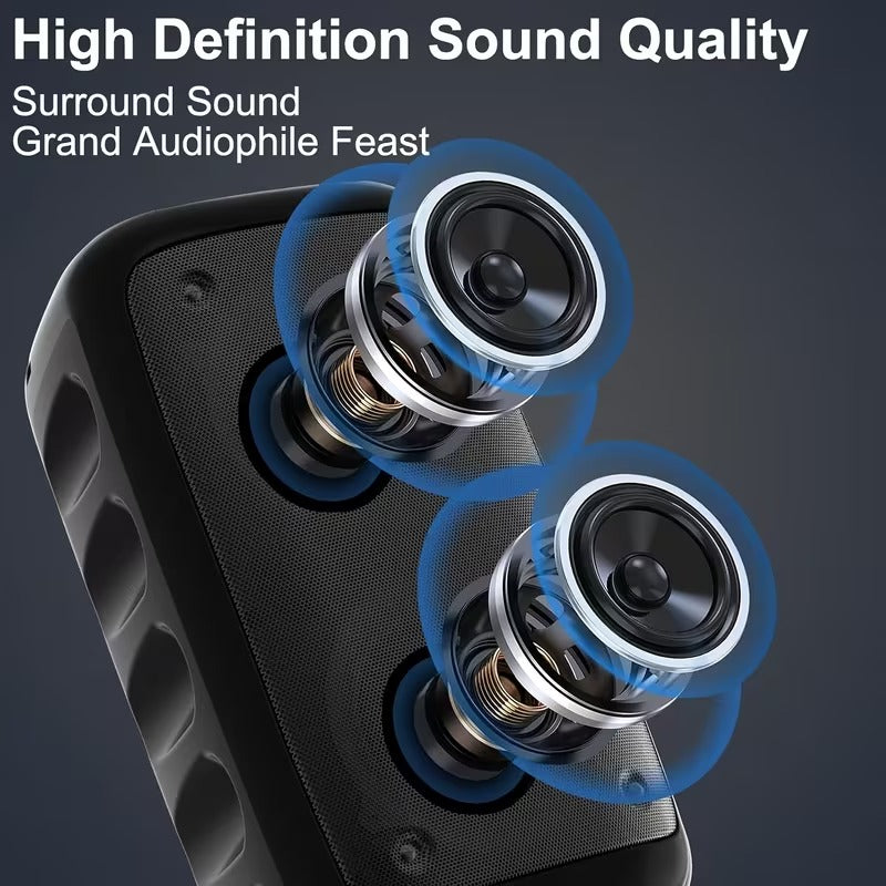 Large wireless speaker with deep bass